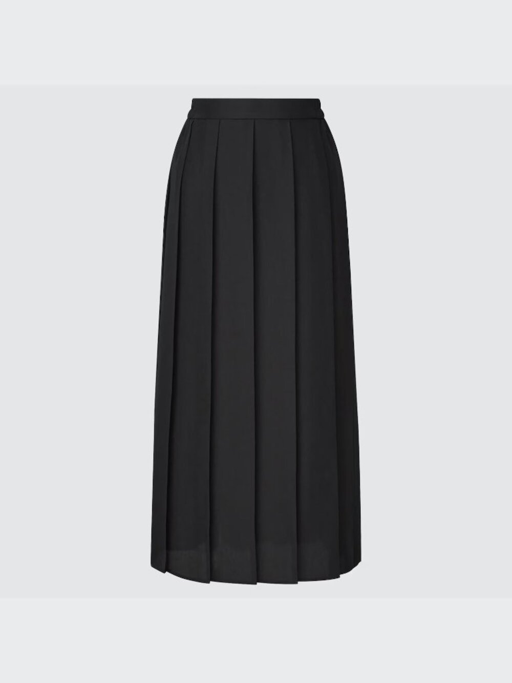 Uniqlo Wide Pleated Black Maxi Skirt